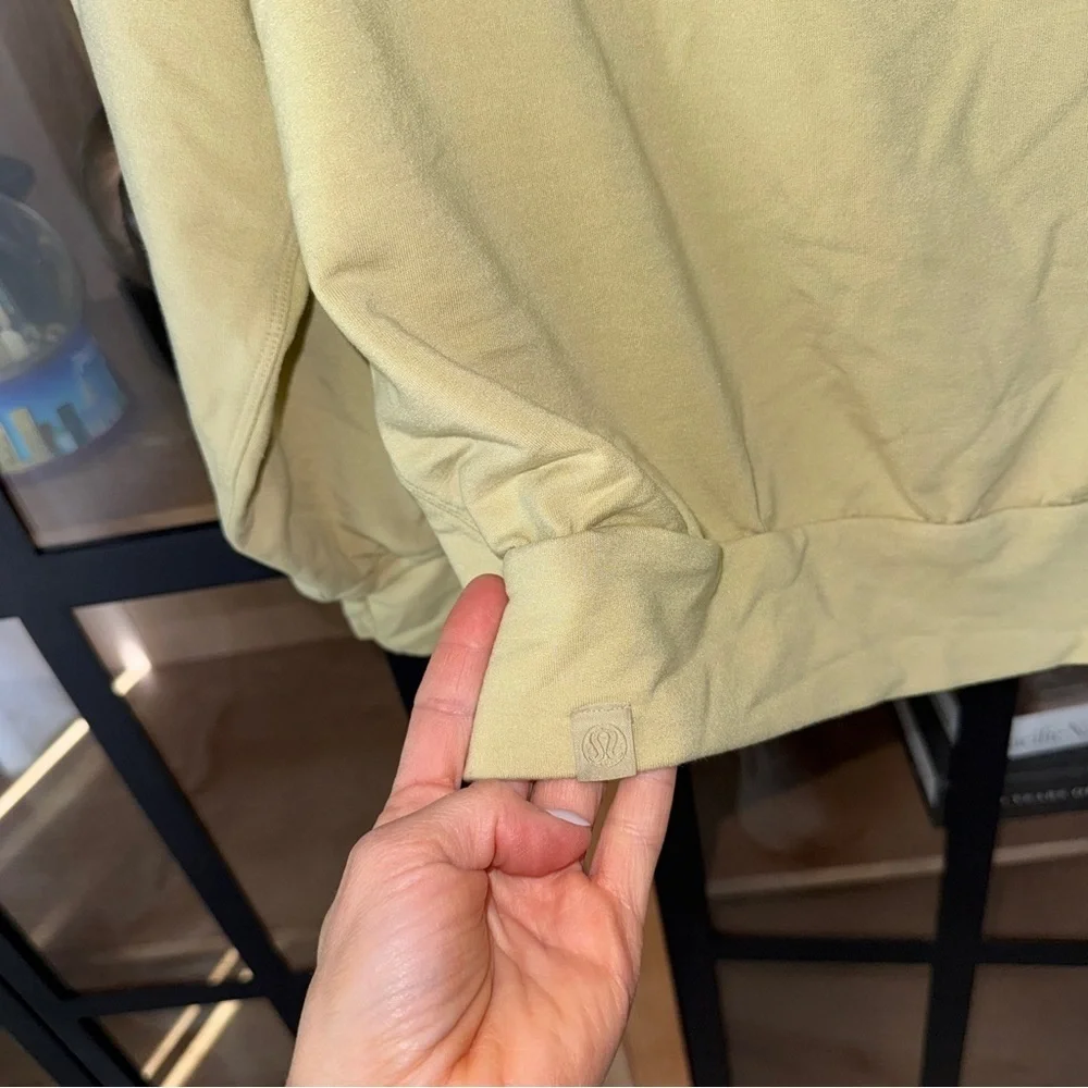 Lululemon Pleated Modal Fleece Pullover sweatshirt Dew Green boat neck